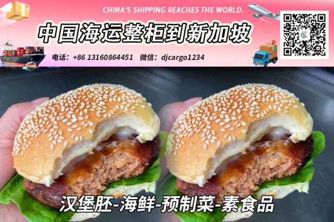 汉堡胚-海鲜-预制菜-素食品海运整柜拼箱到新加坡全程-18°