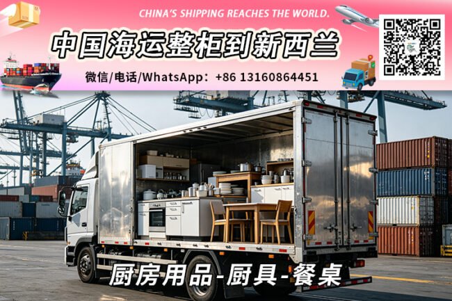 厨房用品-厨具-餐桌海运整柜到新西兰奥克兰、惠灵顿、基督城